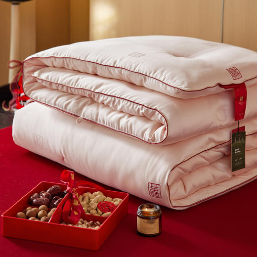 自然醒剪花蚕丝蛋白喜嫁被轻奢结婚庆喜被春秋被芯陪嫁喜字加厚冬被芯TD 商品图12