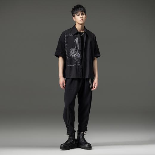 PINLI品立裁魂夏季新款纯色裤子华夫格束脚裤男士休闲九分裤潮牌BC242117155 商品图4