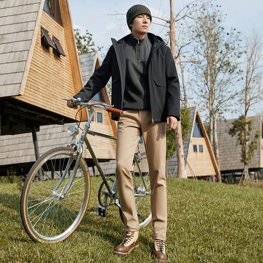 【石墨烯蓄热内里】柒牌连帽夹克男秋冬新款潮流满印户外休闲外套	127K70900 商品图3