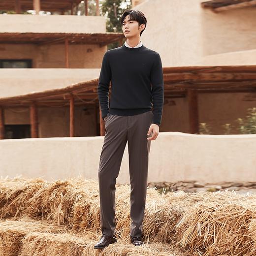 柒牌半高领毛衣男2024秋冬新款保暖舒适时尚休闲中青年打底羊毛衫	127Y70540 商品图3