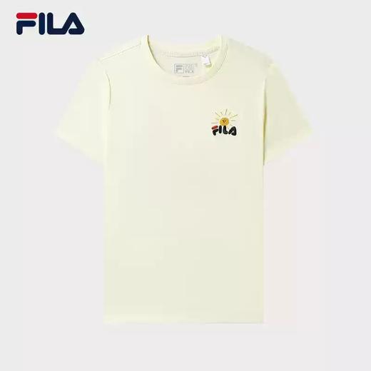 3件4折【自营】FILA/斐乐  女士短袖T恤2023夏季时尚创意插画休闲针织运动上衣 F11W329110FYE 商品图0