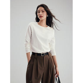 棉仓356601010-云朵棉桃绒感，老钱新贵感银币金属纽扣肩章装饰T合体T