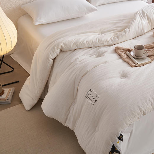 自然醒莫奈全棉提花80大豆子母被芯高端双A类抗菌纯棉华夫格80%大豆蛋白春秋被四季通用加厚冬被FM 商品图4