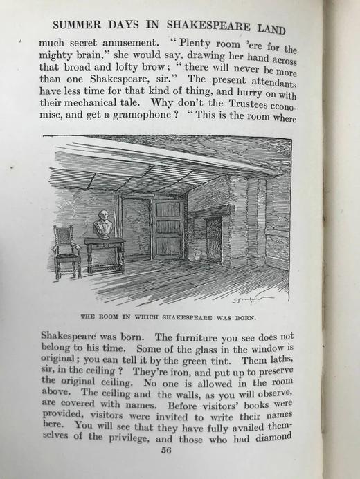 1912年 莎士比亚故乡的夏日 数十幅插图 漆布精装大32开 商品图9