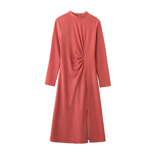 2024秋季新款韩版修身圆领长袖包臀显瘦纯色修身时尚连衣裙HR-MJSW1855 商品图4