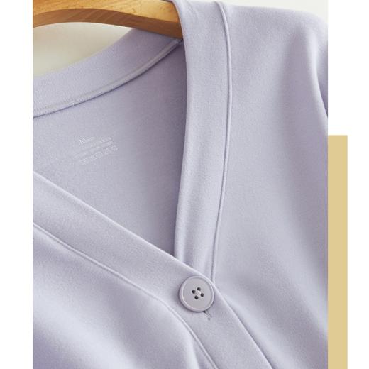 优选丨女牙签条系扣V领宽松休闲睡衣家居服套装 A09701 商品图0