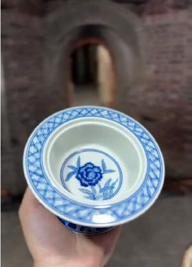 柴窑蕉叶莲花纹小果盘