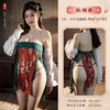 霏慕古典唐风印花分片抹胸裙情趣内衣性感露臀古风大码6885 商品缩略图6