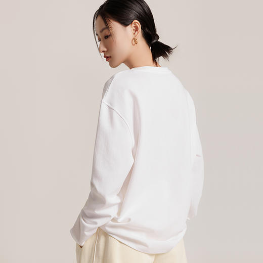 百搭松驰感简约基础款长袖打底T恤衫 880006 商品图1