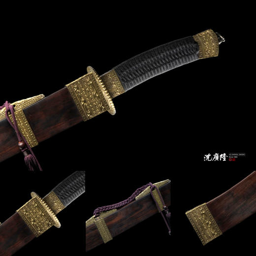 方正黑檀清腰刀 传统宝刀 清刀 龙泉沈广隆剑铺宝剑 传统刀 sgl-5038未开刃 商品图3