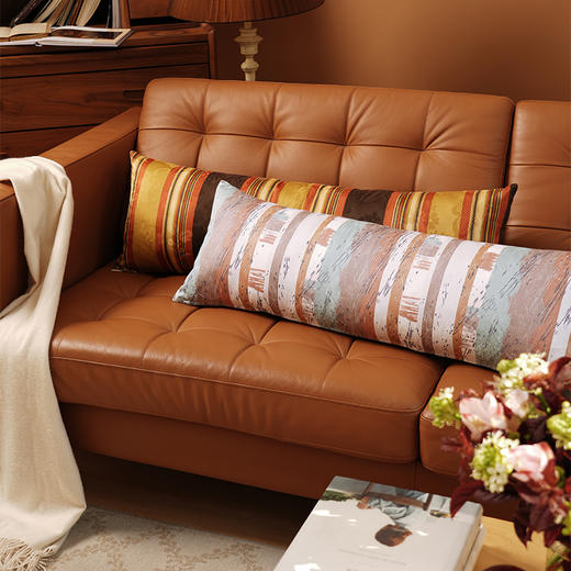 美拉德条纹系列长条靠包抱枕复古床头夹腿睡觉客厅轻奢高级感可拆洗 商品图3