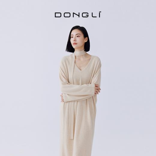 东黎 • 秀场同款 山羊绒女士秋季针织V领连衣裙 4128 商品图2