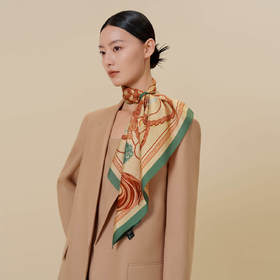 万事利“百岁令”63厘米双面印花中方巾