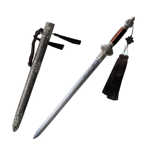 小金福剑 短剑 龙泉沈广隆宝剑 传统宝剑 花纹钢剑 未开刃 商品图5