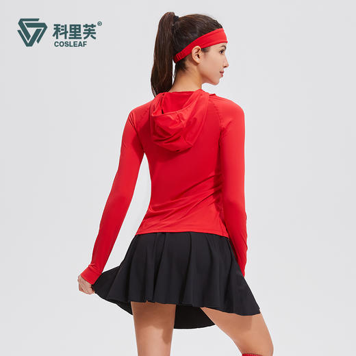 【长袖短裙防晒套装】视频款春夏速干高弹运动服户外健身跑步套装女 商品图4