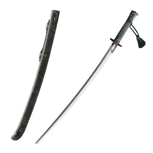 鎏银牡丹明刀 龙泉沈广隆宝剑 沈广隆刀剑 传统刀 sgl-5007-1未开刃 商品图6