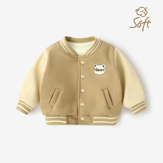 【萌趣百搭，可爱不单调~】秋冬新款宝宝加绒外套 婴儿加厚棒球服 男女童儿童外出衣服 上衣童装 自由随心搭 活力满满穿出彩-QQ 商品图5