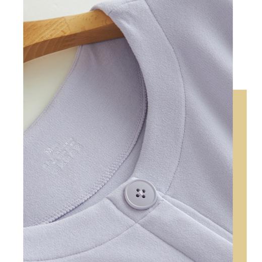 女牙签条系扣圆领家居服舒适秋季睡衣套装 A09703 商品图1