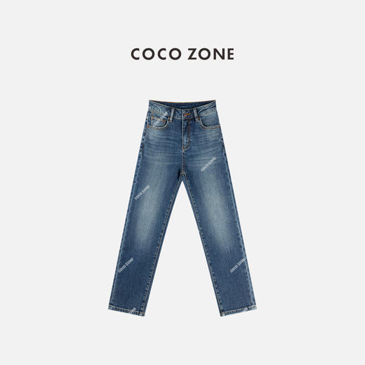 COCO ZONE 时尚休闲水洗牛仔裤简约显瘦直筒裤CC1C1929 商品图0