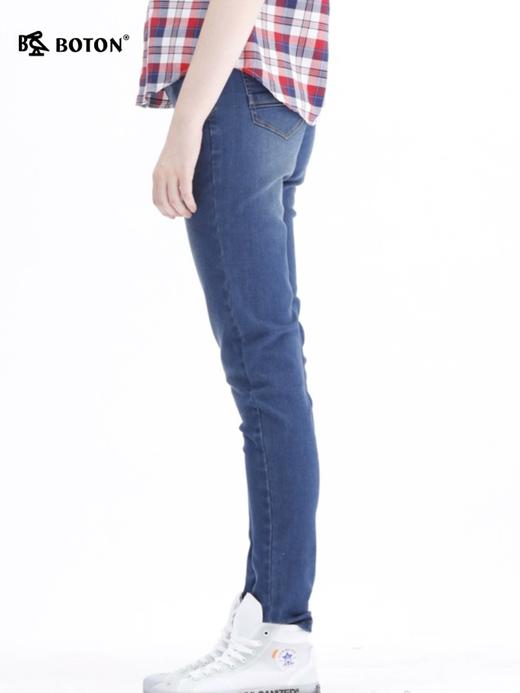 波顿牛仔裤女秋冬季显瘦直筒浅色弹力百搭修身长裤子LE213319 商品图1