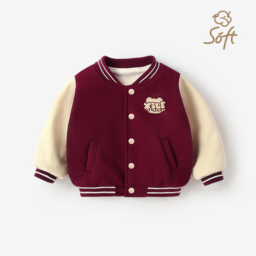 【萌趣百搭，可爱不单调~】秋冬新款宝宝加绒外套 婴儿加厚棒球服 男女童儿童外出衣服 上衣童装 自由随心搭 活力满满穿出彩-QQ 商品图8