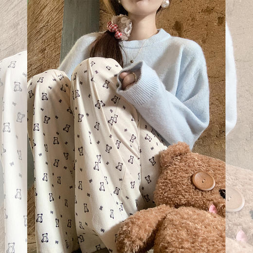 <曾小咸推荐>新品最最最后一波现货！卖完下架不再补！微信粉丝打折价！小熊印花休闲裤 日常159.99 立减90 秒杀69.99！！ 商品图3