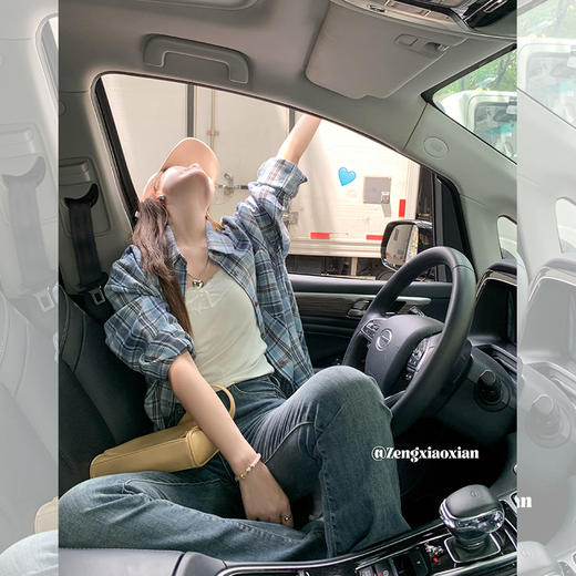 <曾小咸推荐>韩系格子防晒衬衫女春季外套 商品图1