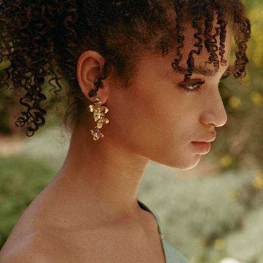 【左小青&孙怡&靳梦佳同款】Garden of Eden 伊甸园系列 | 金丝四瓣花绽放耳环 商品图3