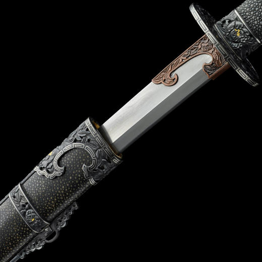 鎏银牡丹明刀 龙泉沈广隆宝剑 沈广隆刀剑 传统刀 sgl-5007-1未开刃 商品图5