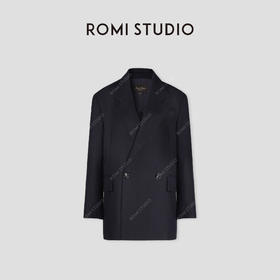 ROMI STUDIO “率性自我” 羊毛混纺肤感廓形H直身西装外套431W8042