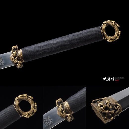 螭龙环首刀 龙泉沈广隆剑铺 手工传统宝刀 收藏工艺刀   sgl-5029 未开刃 商品图3