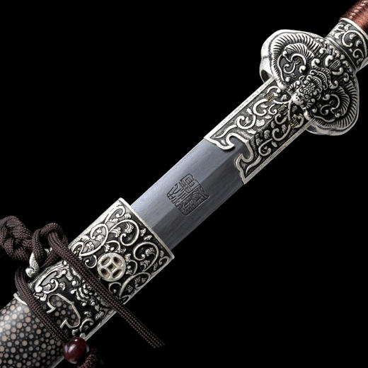 小金福剑 短剑 龙泉沈广隆宝剑 传统宝剑 花纹钢剑 未开刃 商品图4