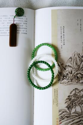 绿一样自由 · 初夏 · 和田碧玉手串【 嘉石286】