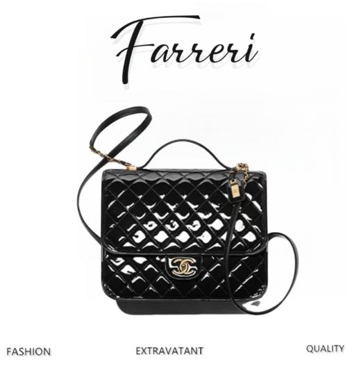 香奶奶 22K漆皮邮差双肩包！“三只羊”小牛漆！做旧砂金扣！ 商品图0