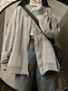 秋季新款【开衫棒球服外套】宽松百搭休闲情侣装棒球服 设计感小众灰色外套 商品缩略图3