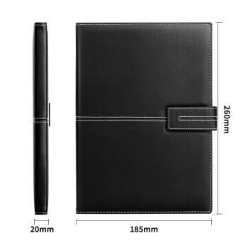 得力（deli）16K120张荔枝纹磁扣皮面本 商务记事本工作笔记本本子250mm*175mm 黑色3344 商品图6