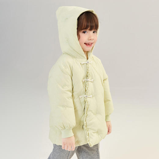 笛莎女童羽绒服2024冬季新款儿童中长款羽绒服 商品图0