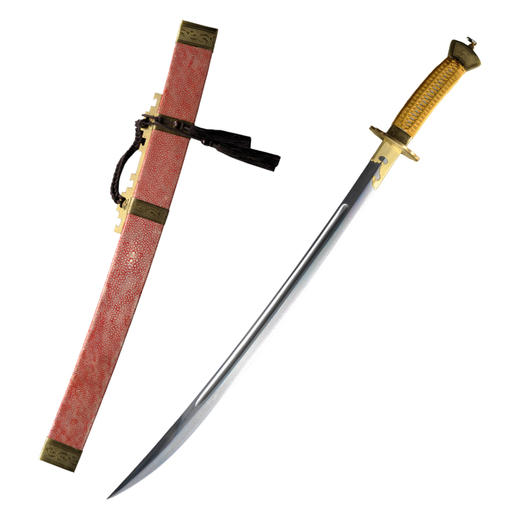 方正鱼皮清腰刀  传统宝刀 清刀 龙泉沈广隆剑铺宝剑 传统刀 sgl-5037未开刃 商品图6