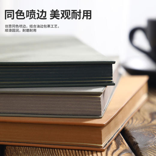【甄选羊巴皮 100g米黄道林纸】加厚A5简约工作笔记本/加厚高级肤感记事本 软皮日记本 商品图2