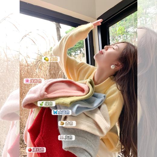 <曾小咸推荐>简约宽松10色圆领毛衣女 商品图0