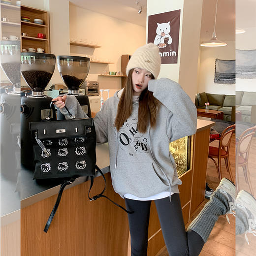 <曾小咸推荐>新品现货秒杀！卖完下架不再补 ！微信粉丝打折价！！美式高街灰色字母印花连帽卫衣 日常189.99 立减100 秒杀89.99！！ 商品图1