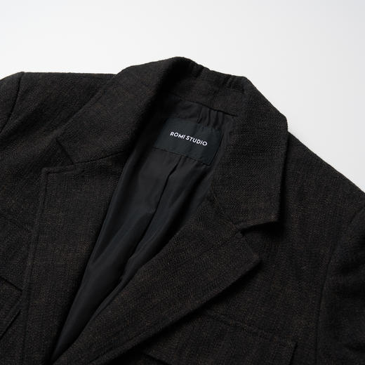 ROMI STUDIO“远山之间”羊毛混纺短斜纹肌理感短西装外套 431W3081 商品图2