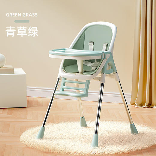 【自食其力 优雅就餐 给宝宝十足的安全保护】宝宝餐椅酒店家用便携式 儿童婴儿椅子饭桌吃饭餐桌座椅 高低调节实用方便 高脚椅可调节 高低吃饭/喂饭轻松切换-QQ 商品图6