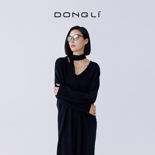 东黎 • 秀场同款 山羊绒女士秋季针织V领连衣裙 4128 商品图6