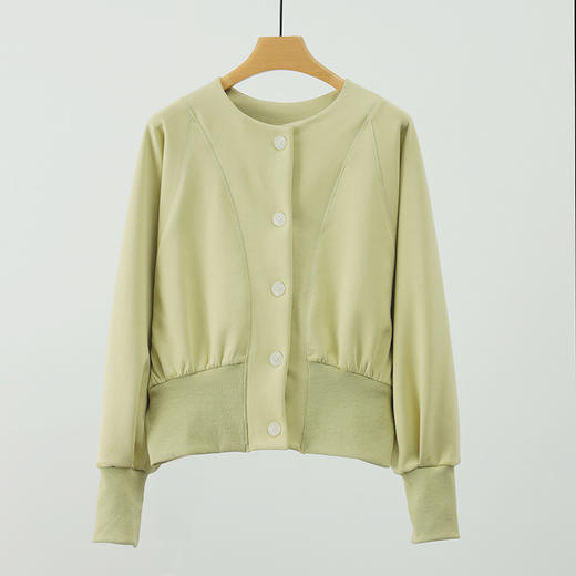 法式收腰短款时髦显瘦优雅休闲纯色圆领卫衣外套 880024 商品图6