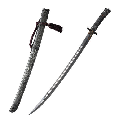 牡丹清刀 龙泉沈广隆剑铺 手工传统宝刀 收藏工艺刀   sgl-5051 商品图5