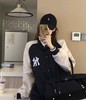 点此购买 MLB老花字母logo刺绣羊毛呢皮袖男女款棒球领夹克外套 md 295624 商品缩略图7