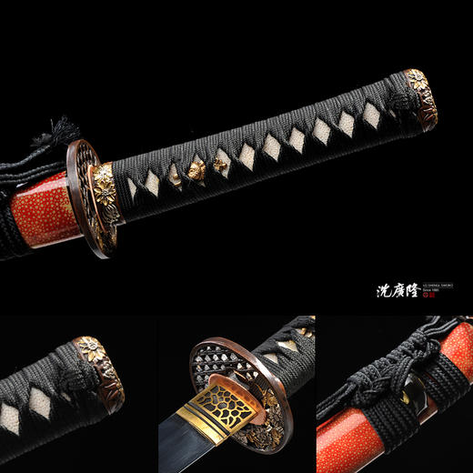 红鱼皮肋差 中刀  武士刀 日本刀 东洋刀 龙泉沈广隆剑铺宝剑 传统刀 sgl-5036未开刃 商品图2