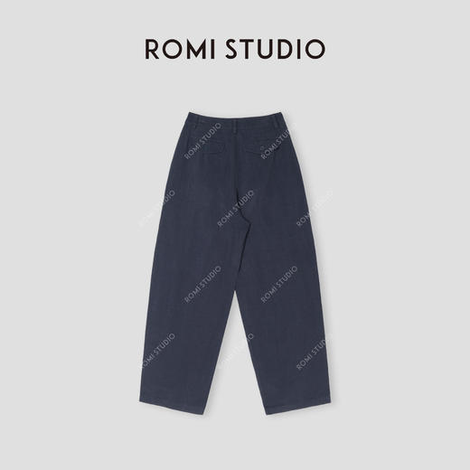 ROMI STUDIO“汉麻甄选”汉麻棉混纺麻结肌理感直筒休闲裤 431K9155 商品图1