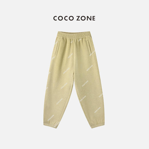 COCO ZONE冬季加绒束脚裤字母刺绣保暖百搭休闲裤23C50084 商品图2